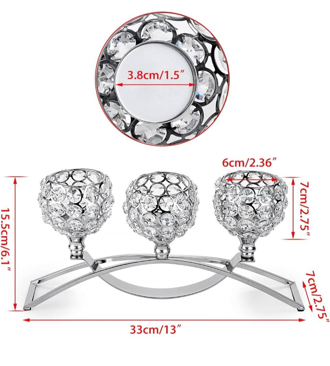 Crystal Candelabra 3 Arm