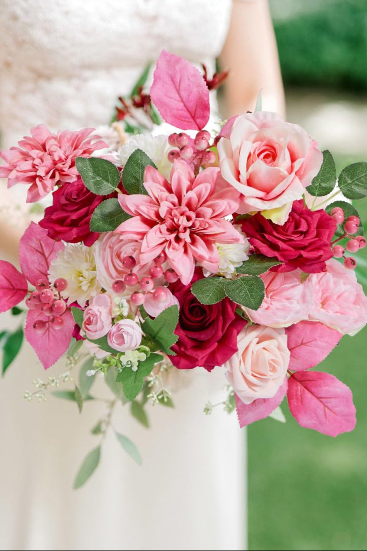Hot Pink Silk Flowers (set of 3 boxes)