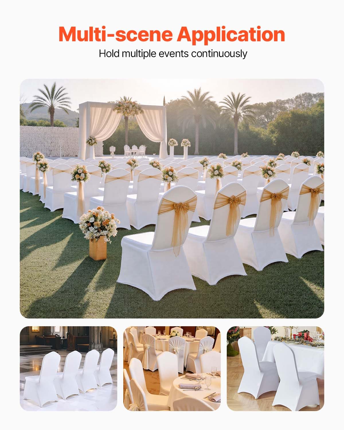 100 Pcs White Chair Covers