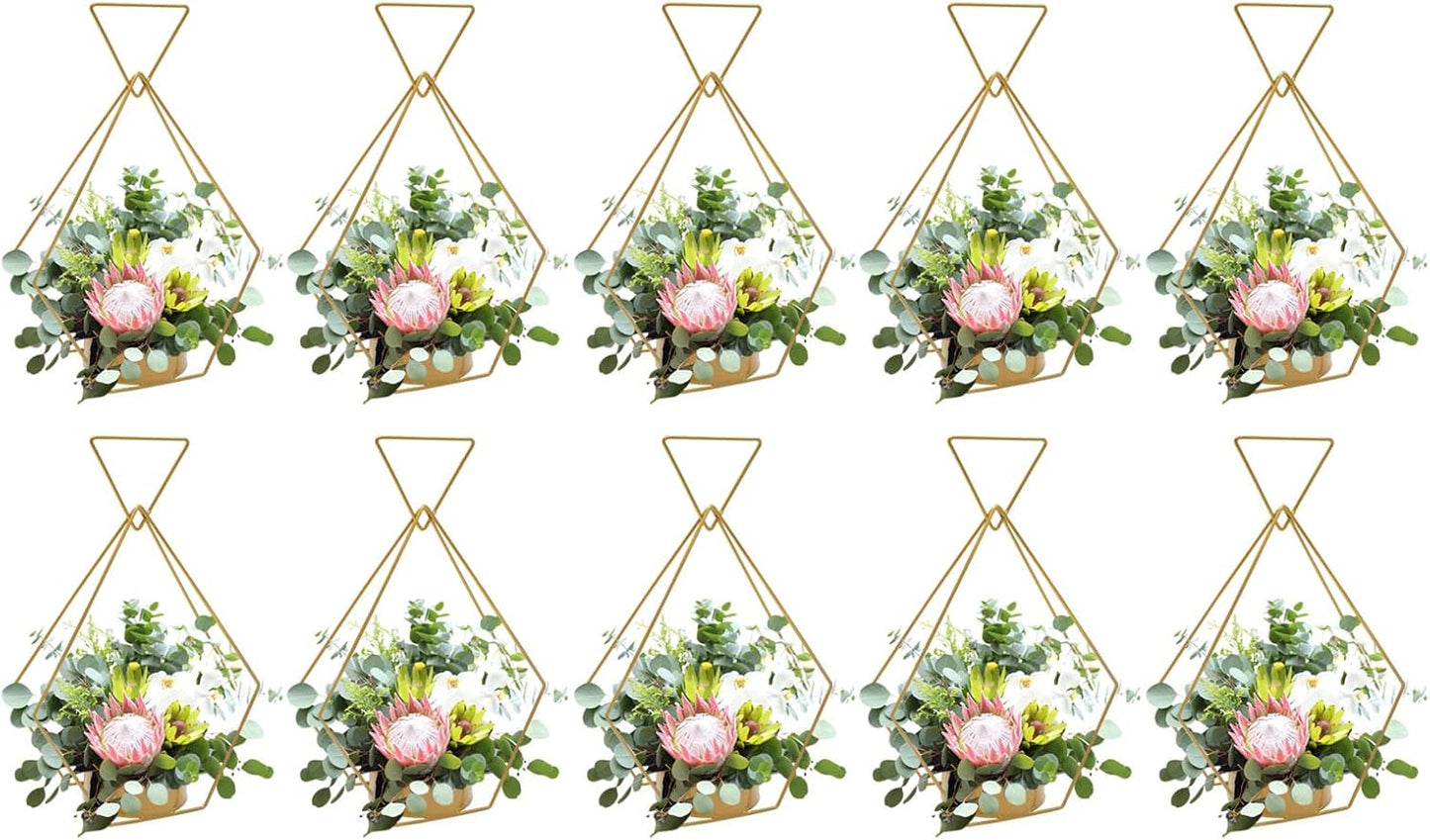 Geometric Gold Centerpieces