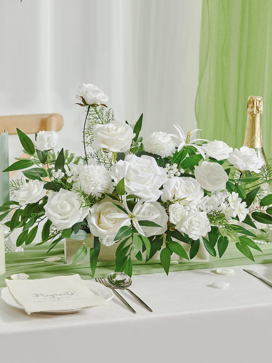 White Silk Flowers for Wedding Bouquets (set of 3 boxes)