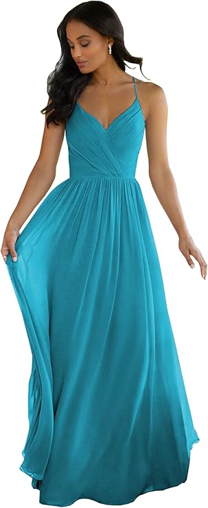 Open Back A-Line Chiffon Dress