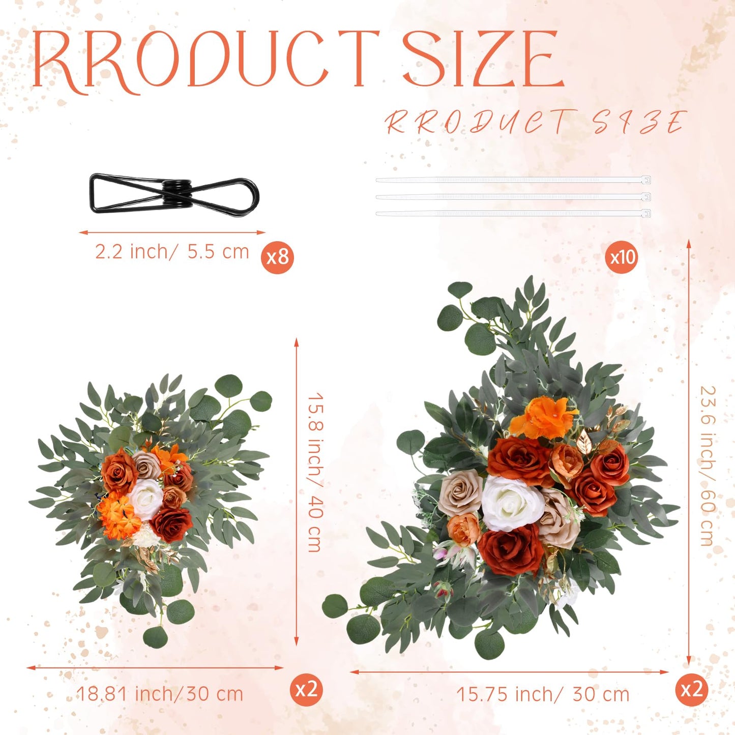 Wedding Arch Flowers Set of 4