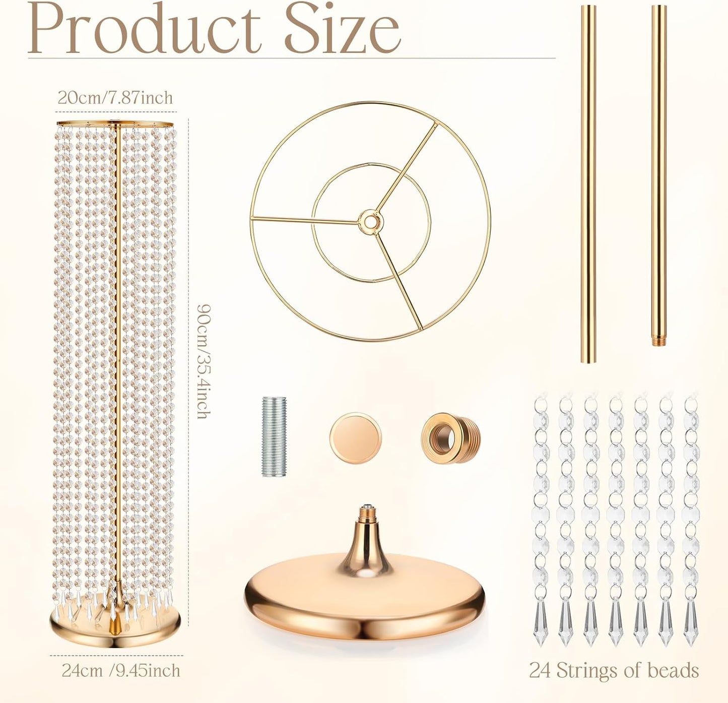 Tall Gold Crystal Wedding Centerpieces