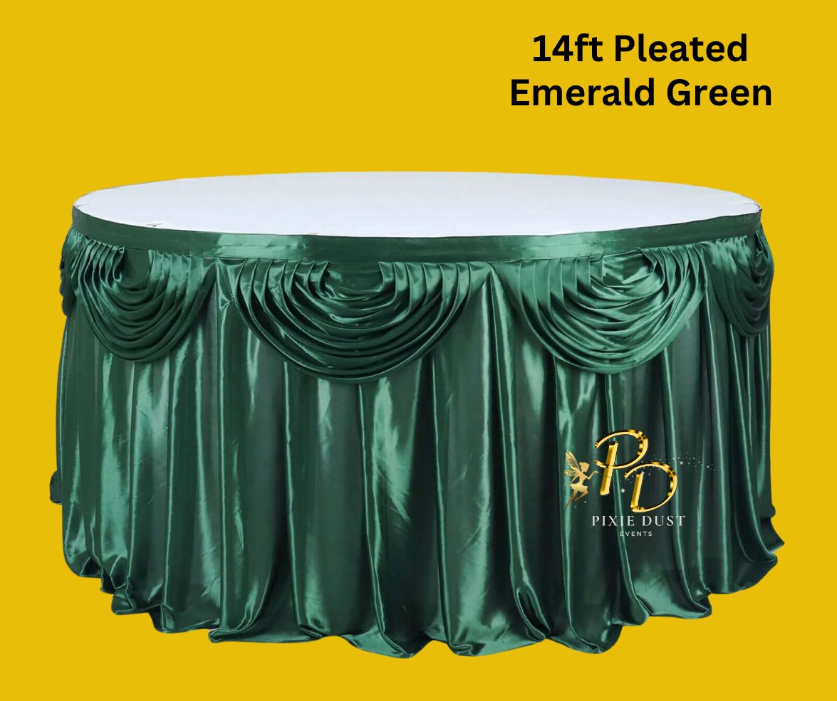 Pleated Satin Table Skirt