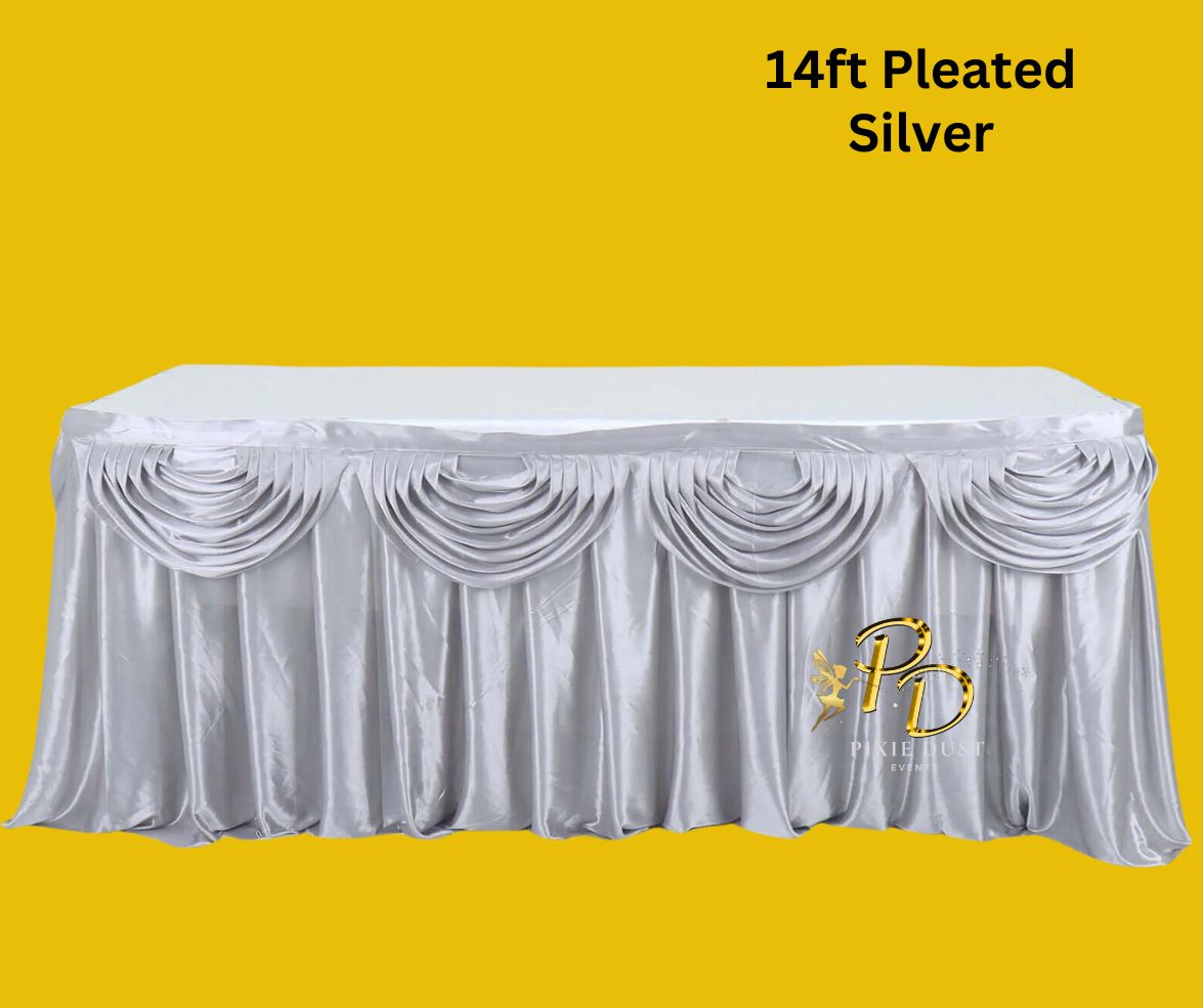 Pleated Satin Table Skirt