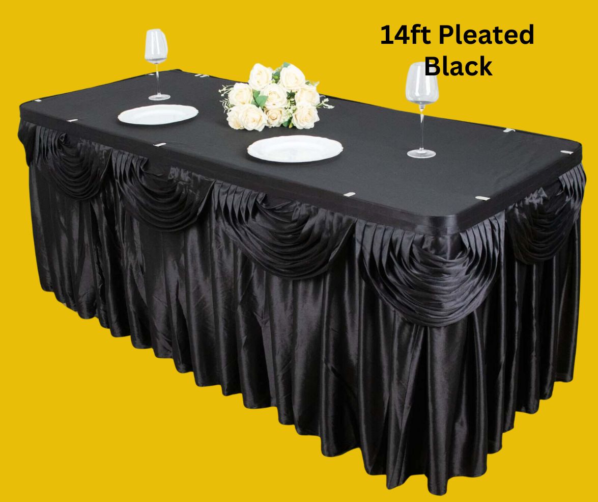 Pleated Satin Table Skirt