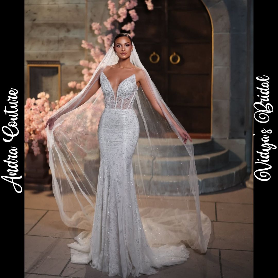 Andra Couture offers bespoke luxury dresses, meticulously tailored to your specifications and personal style preferences. We provide customized bustline adjustments and offer sleeve modifications to complete your desired look. Each dress includes a petticoat.