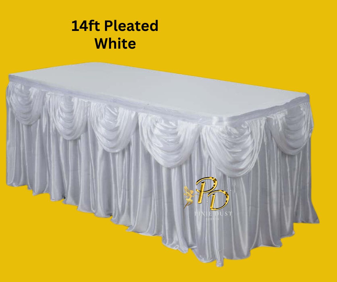 Pleated Satin Table Skirt