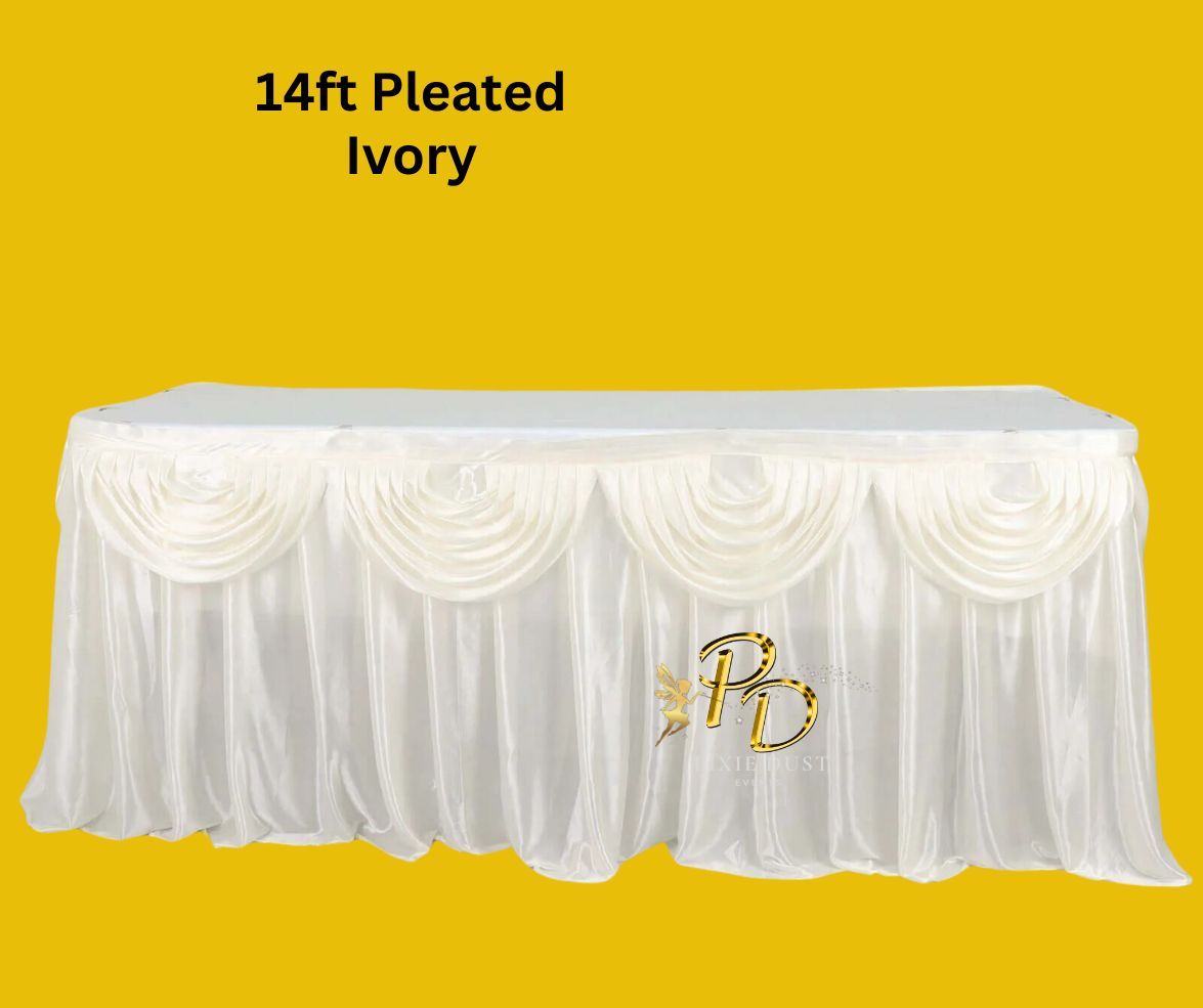 Pleated Satin Table Skirt