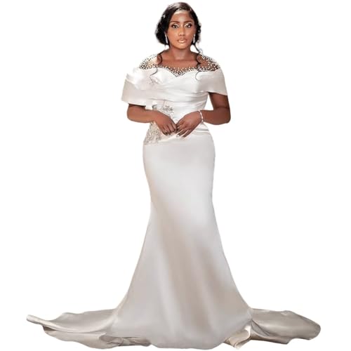 African Satin Mermaid Wedding Dress