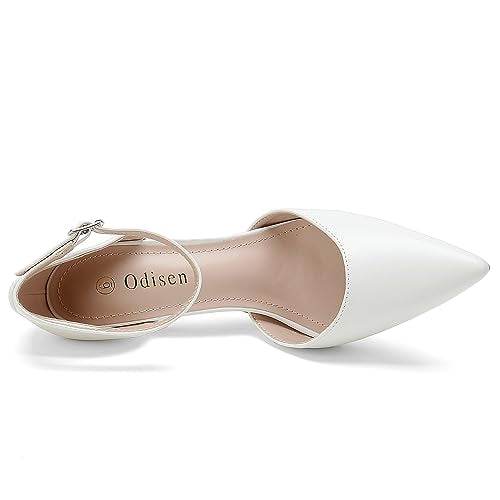 White Closed Toe Pointed  Heels