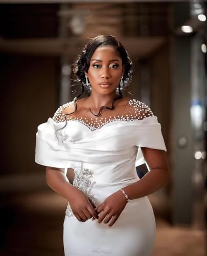 African Satin Mermaid Wedding Dress