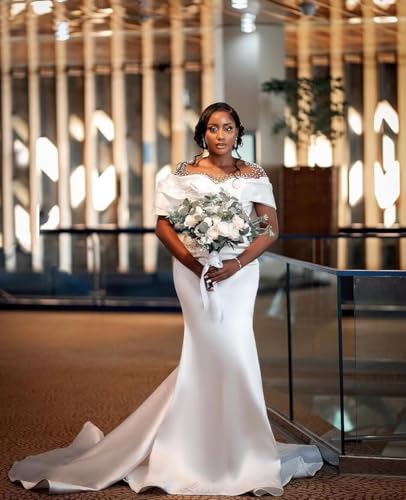 African Satin Mermaid Wedding Dress