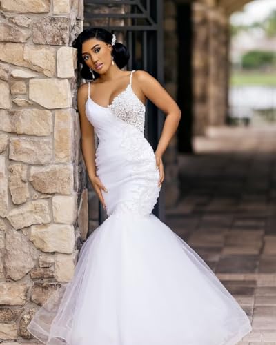 Mermaid Wedding Dress with Pearls