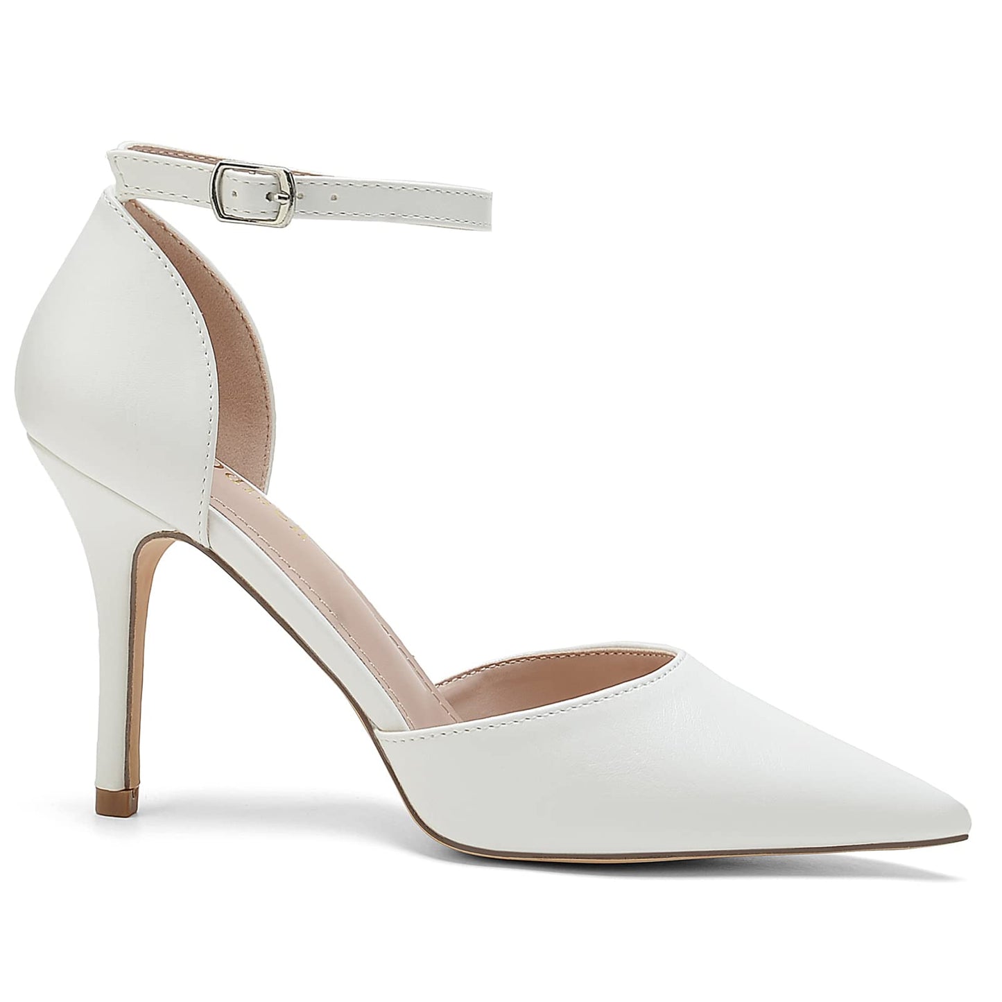 White Closed Toe Pointed  Heels
