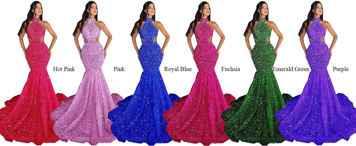 Sequin Beaded Mermaid Prom Dresses