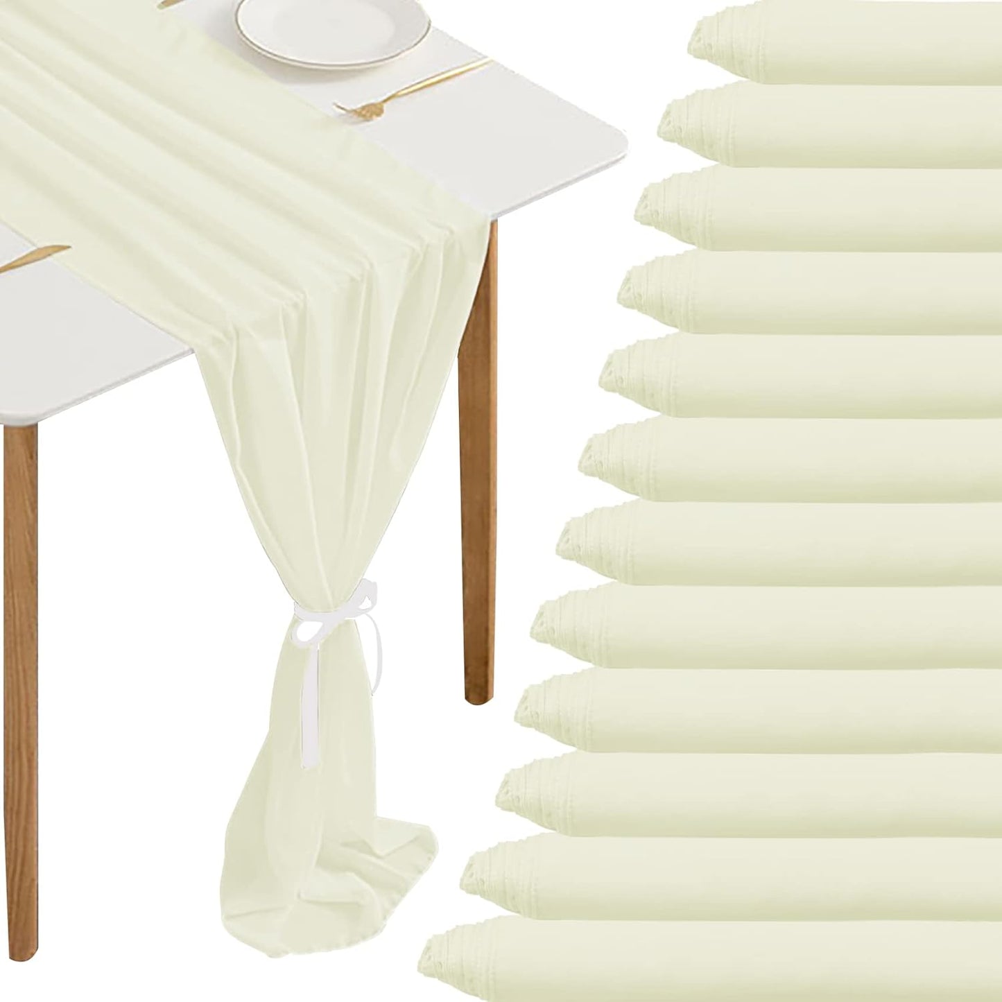 12 Packs  10Ft Chiffon Table Runner