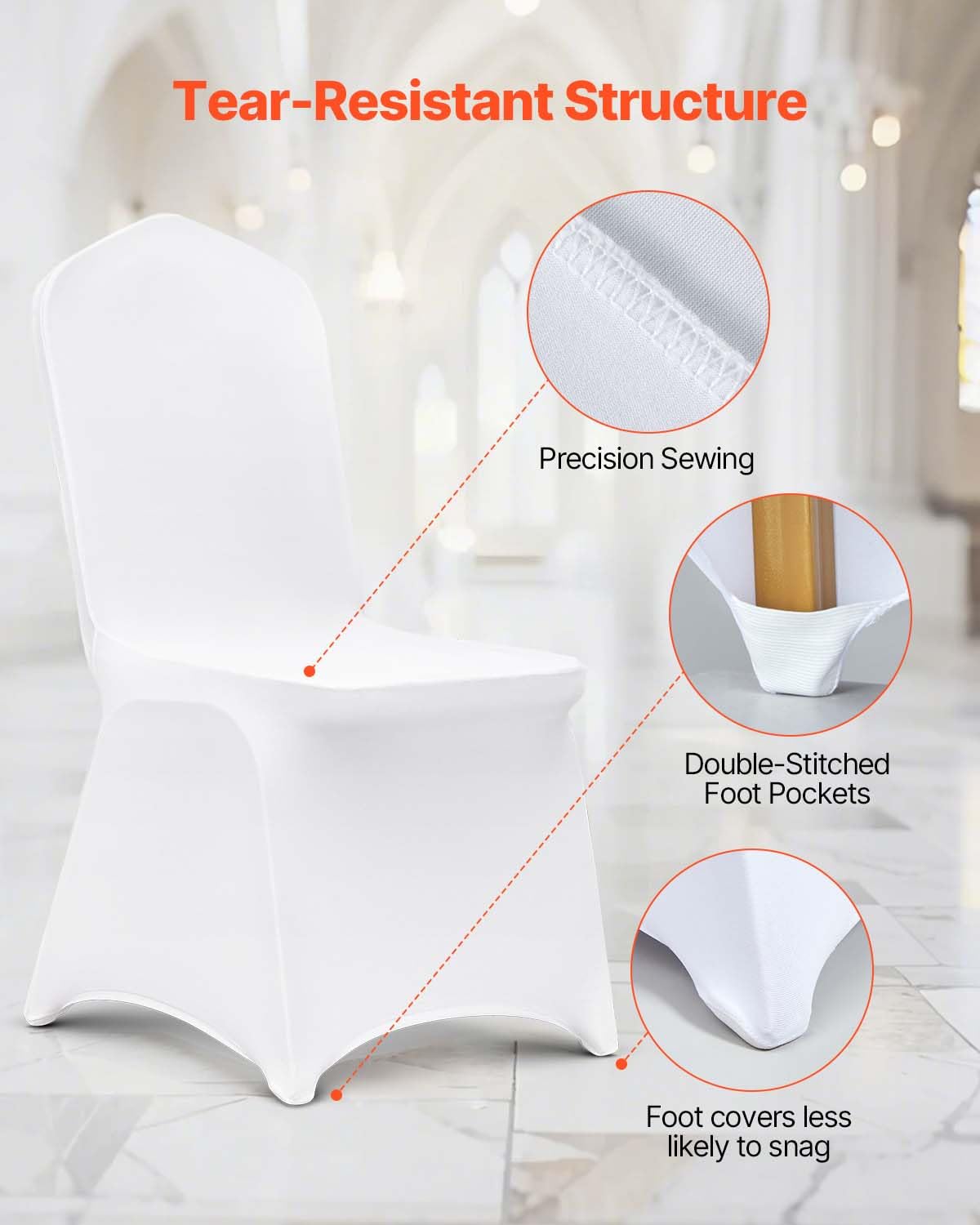 100 Pcs White Chair Covers