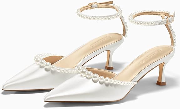 Pearl Kitten Heels