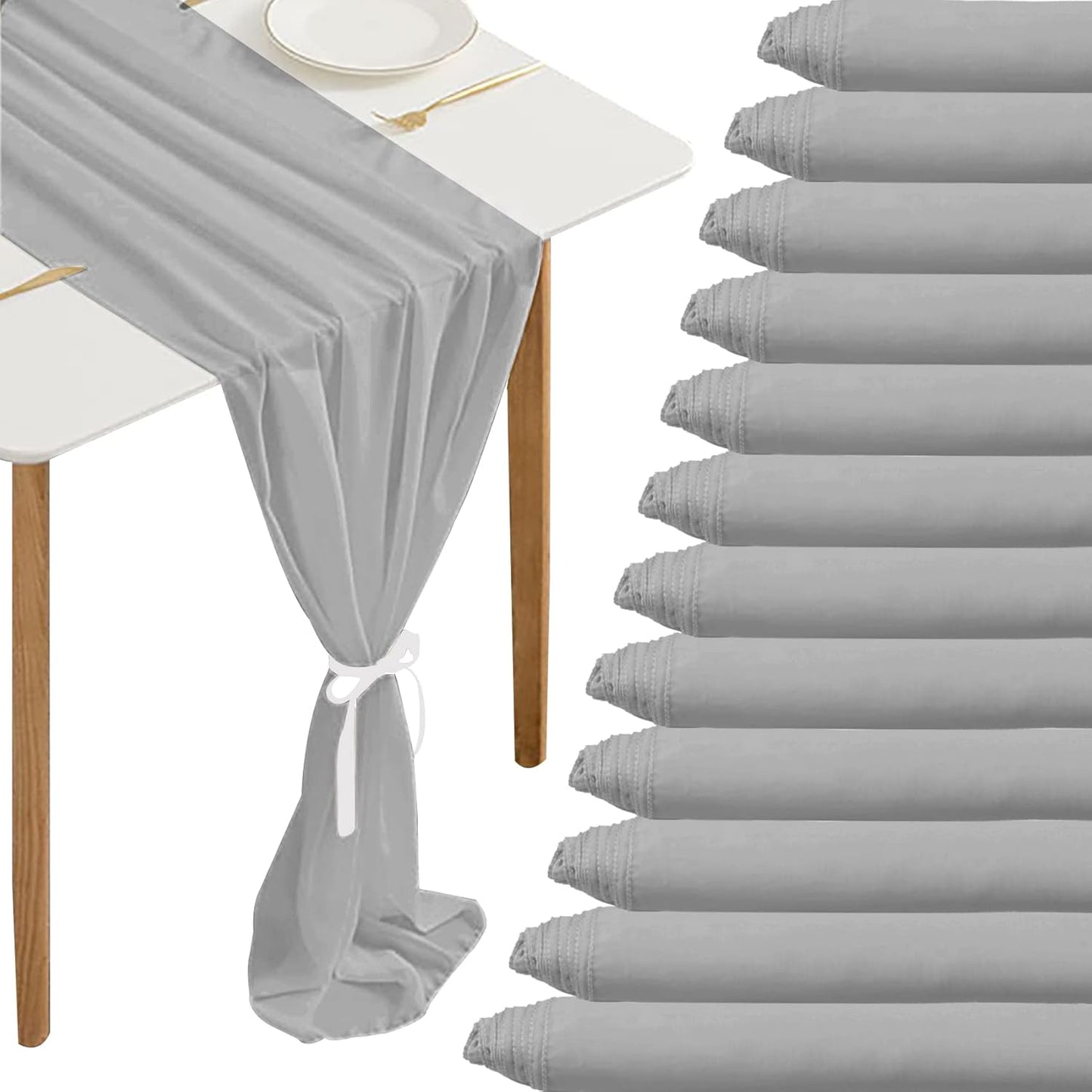 12 Packs  10Ft Chiffon Table Runner