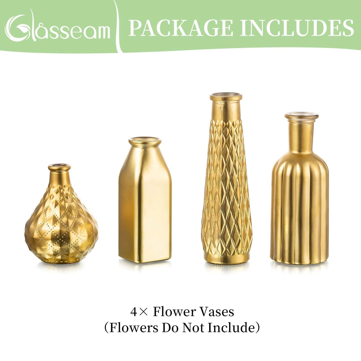 4 Aesthetic Decorative Golden Modern Vase