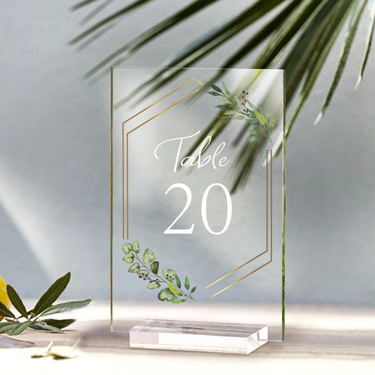 Acrylic Table Numbers 1-20 with Stands