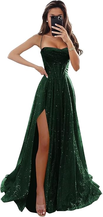 Spaghetti Straps  Glitter Dress