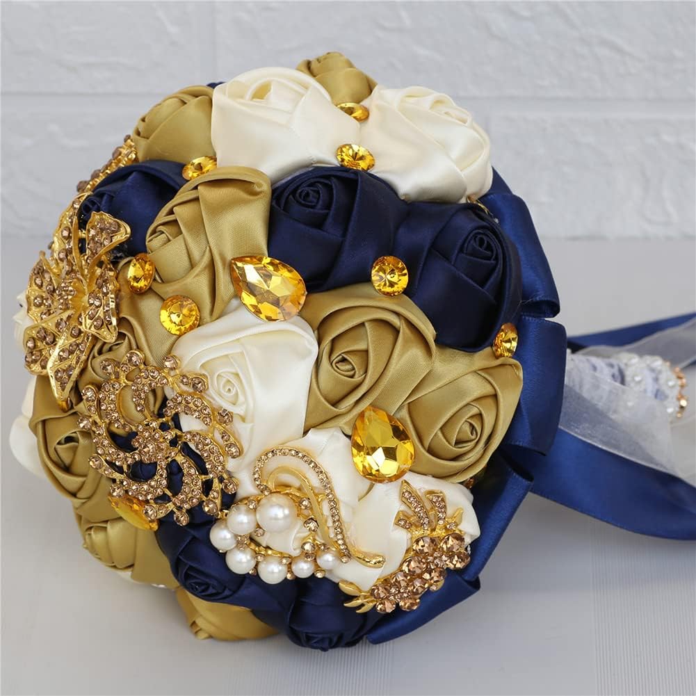 Handmade Satin Rose Bridal Bouquet