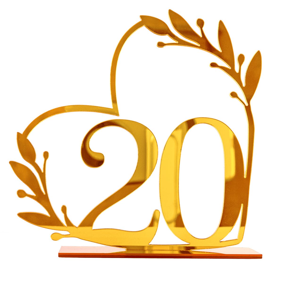 Gold Acrylic Heart-Shaped Table Numbers 1-20