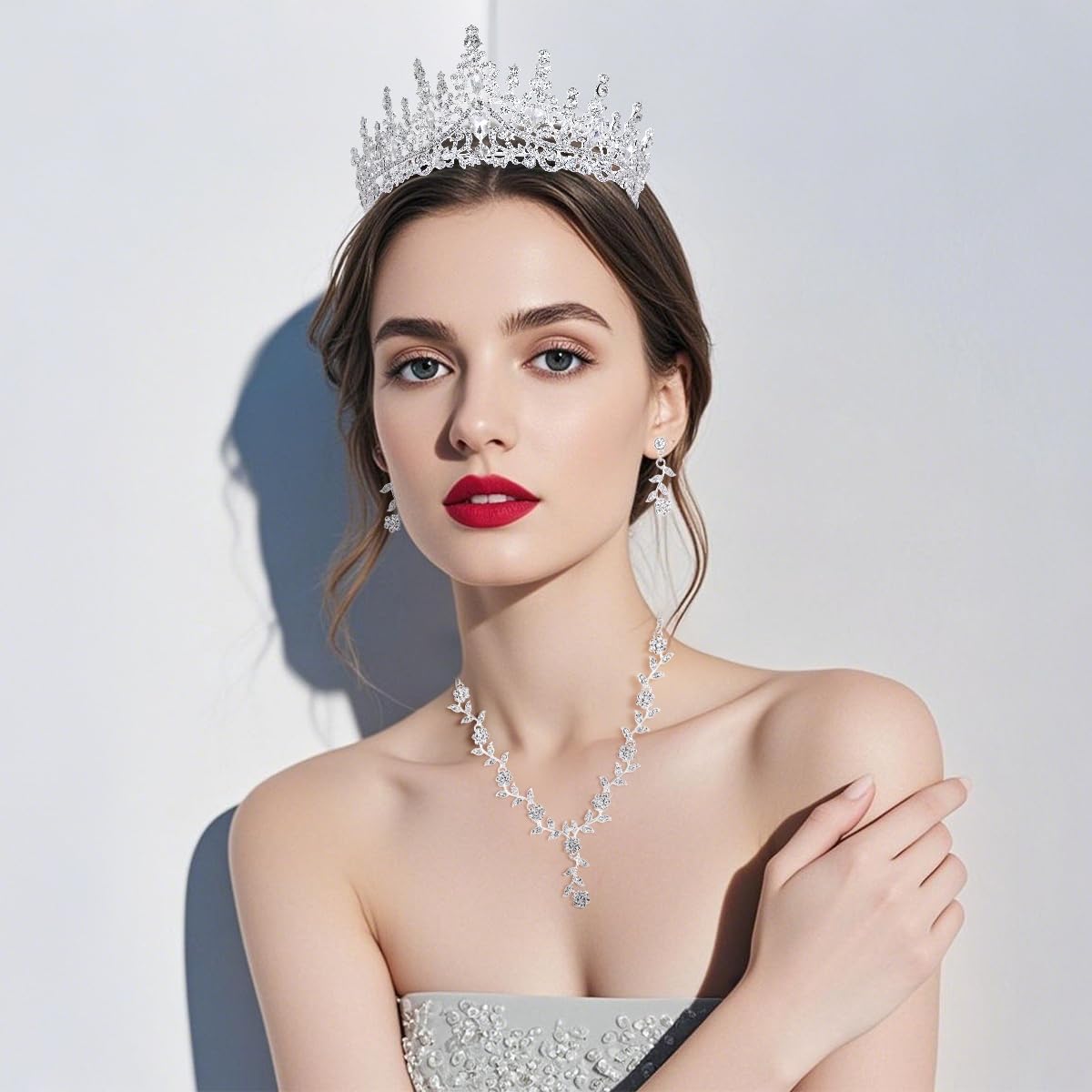 Tiara Earrings Necklace set