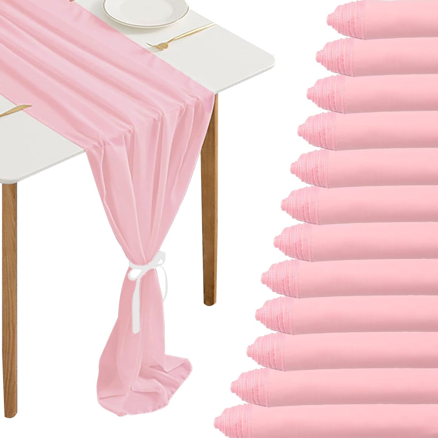 12 Packs  10Ft Chiffon Table Runner