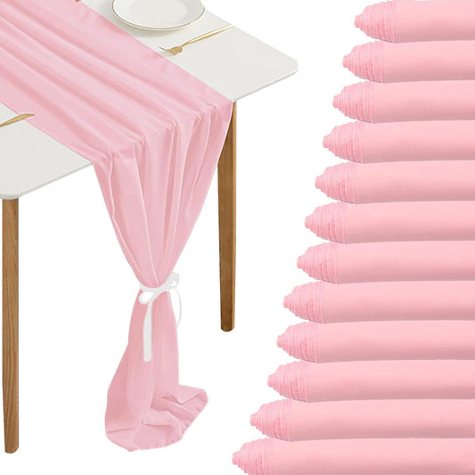 12 Packs  10Ft Chiffon Table Runner