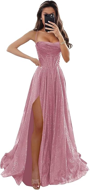 Spaghetti Straps  Glitter Dress