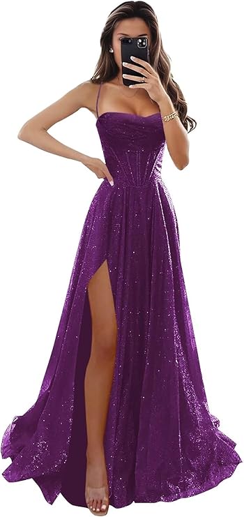 Spaghetti Straps  Glitter Dress