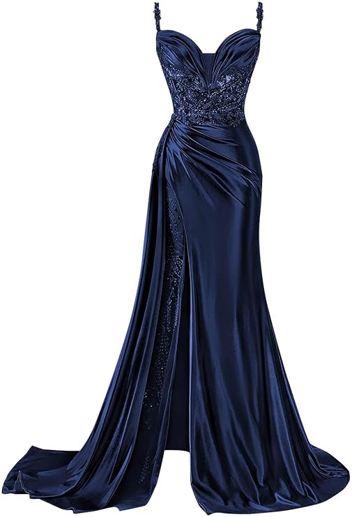 SatinEvening Gown with Slit