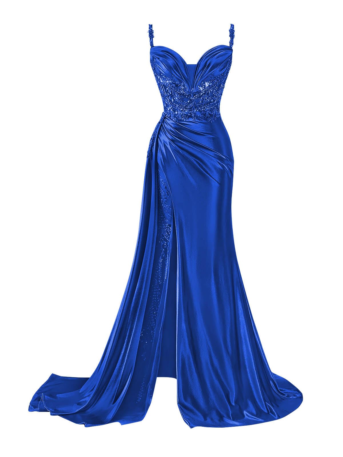 SatinEvening Gown with Slit