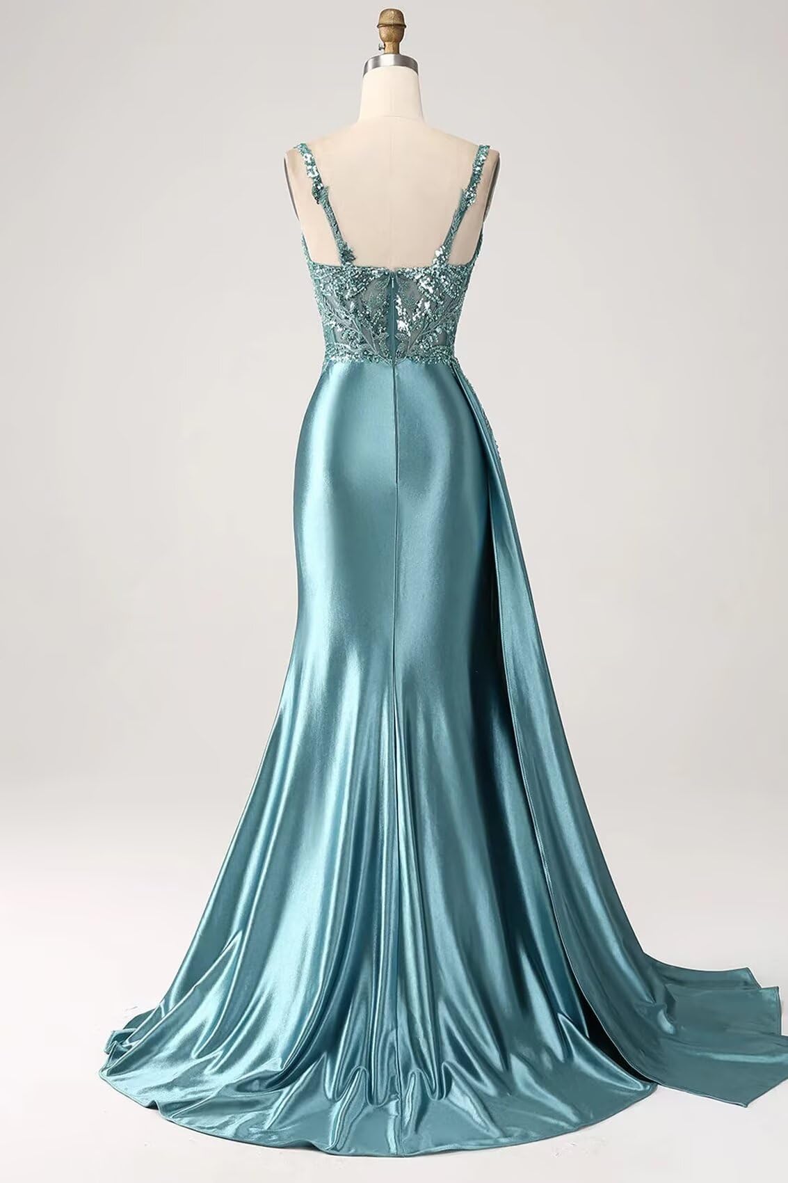 SatinEvening Gown with Slit