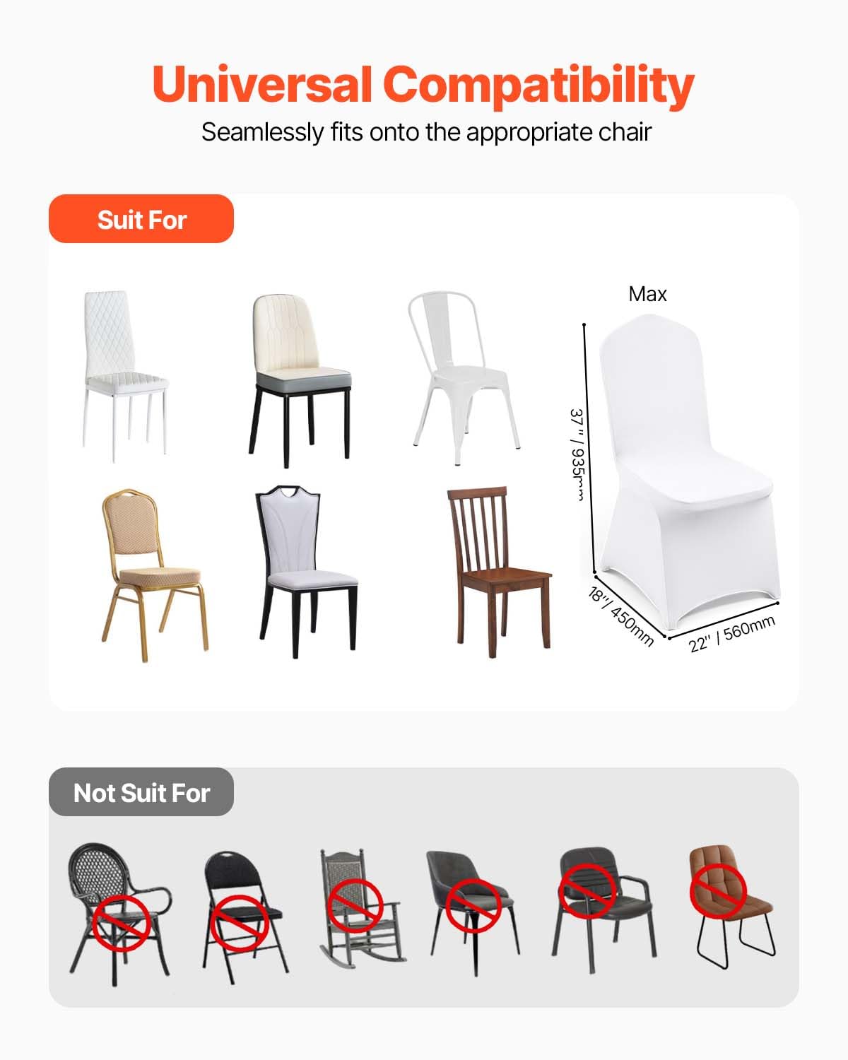 100 Pcs White Chair Covers