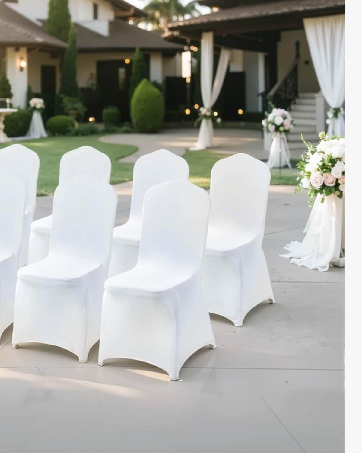 100 Pcs White Chair Covers