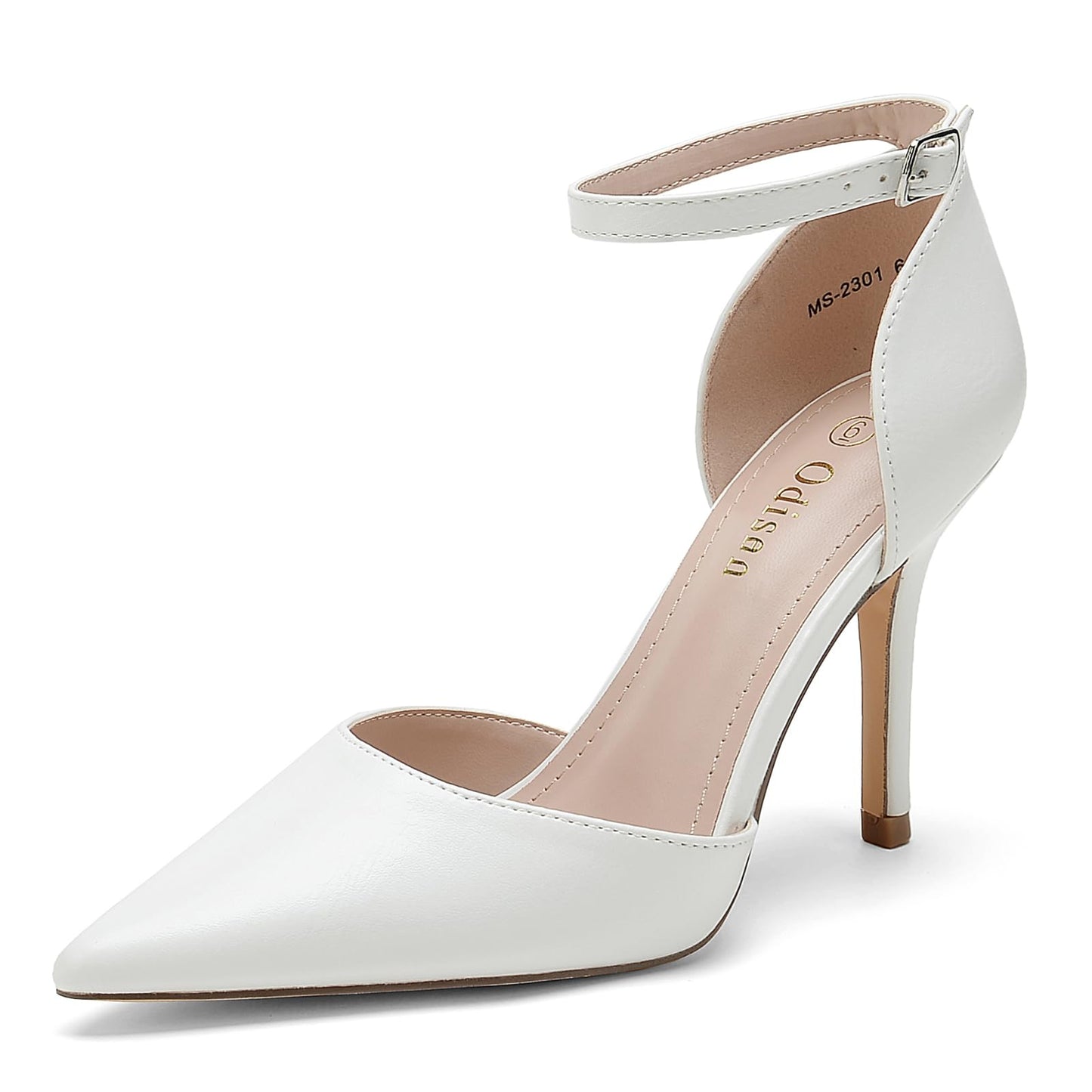 White Closed Toe Pointed  Heels