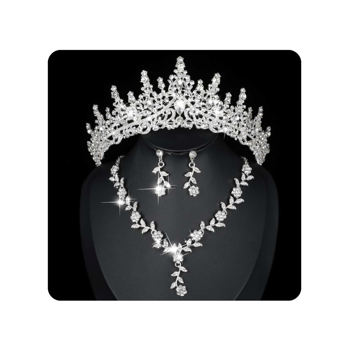 Tiara Earrings Necklace set