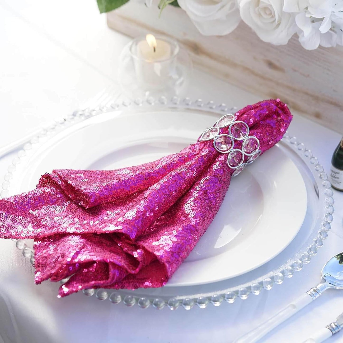 5 Pack | 20”x20”Premium Sequin  Napkin