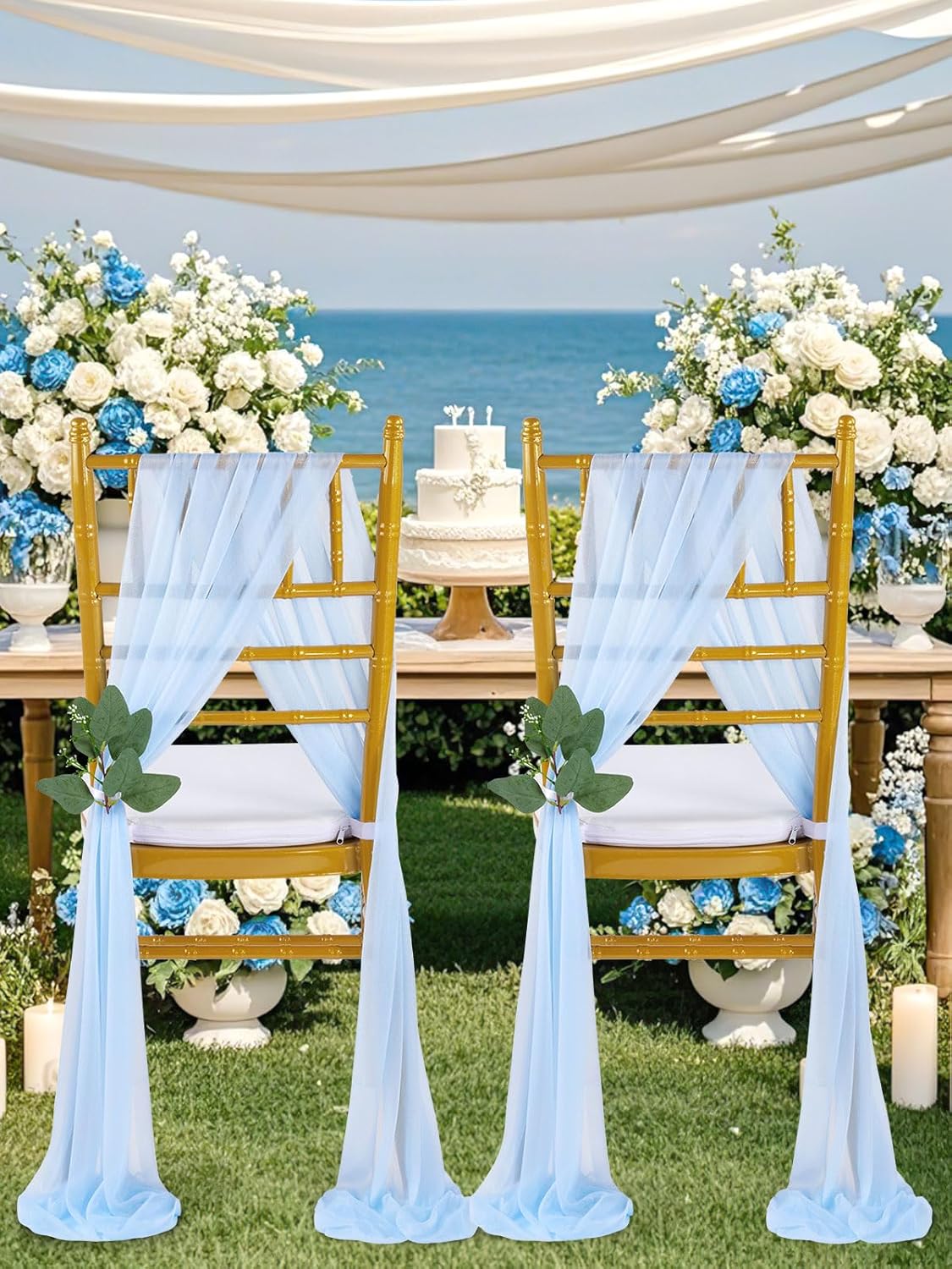 Chiffon Chair Sashes 24 count  8ft Long