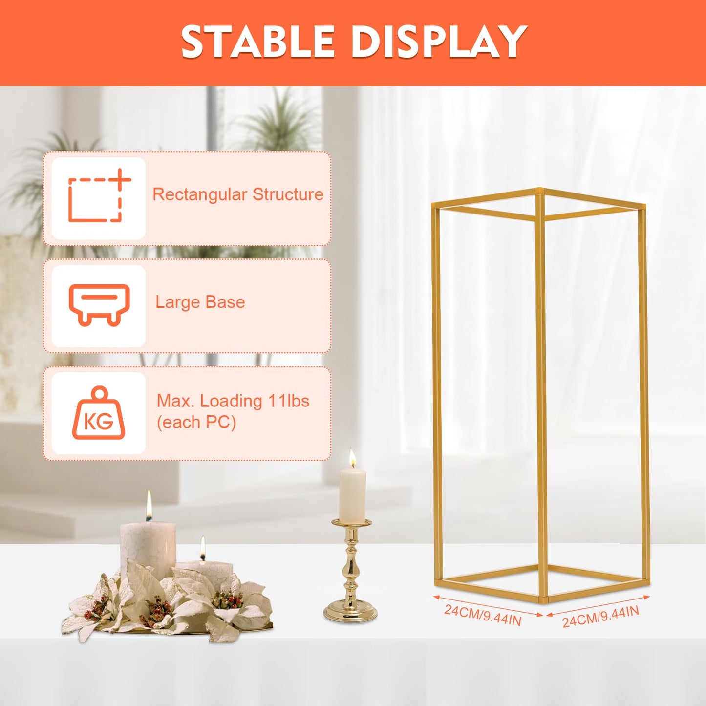 Gold Geometric Flower Stands