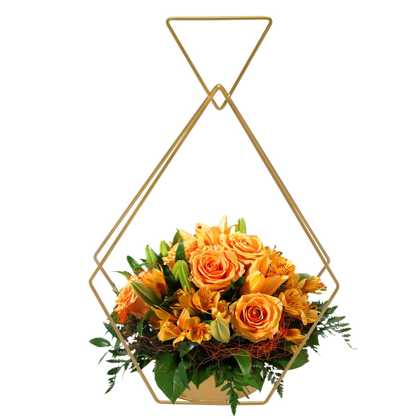 Geometric Gold Centerpieces