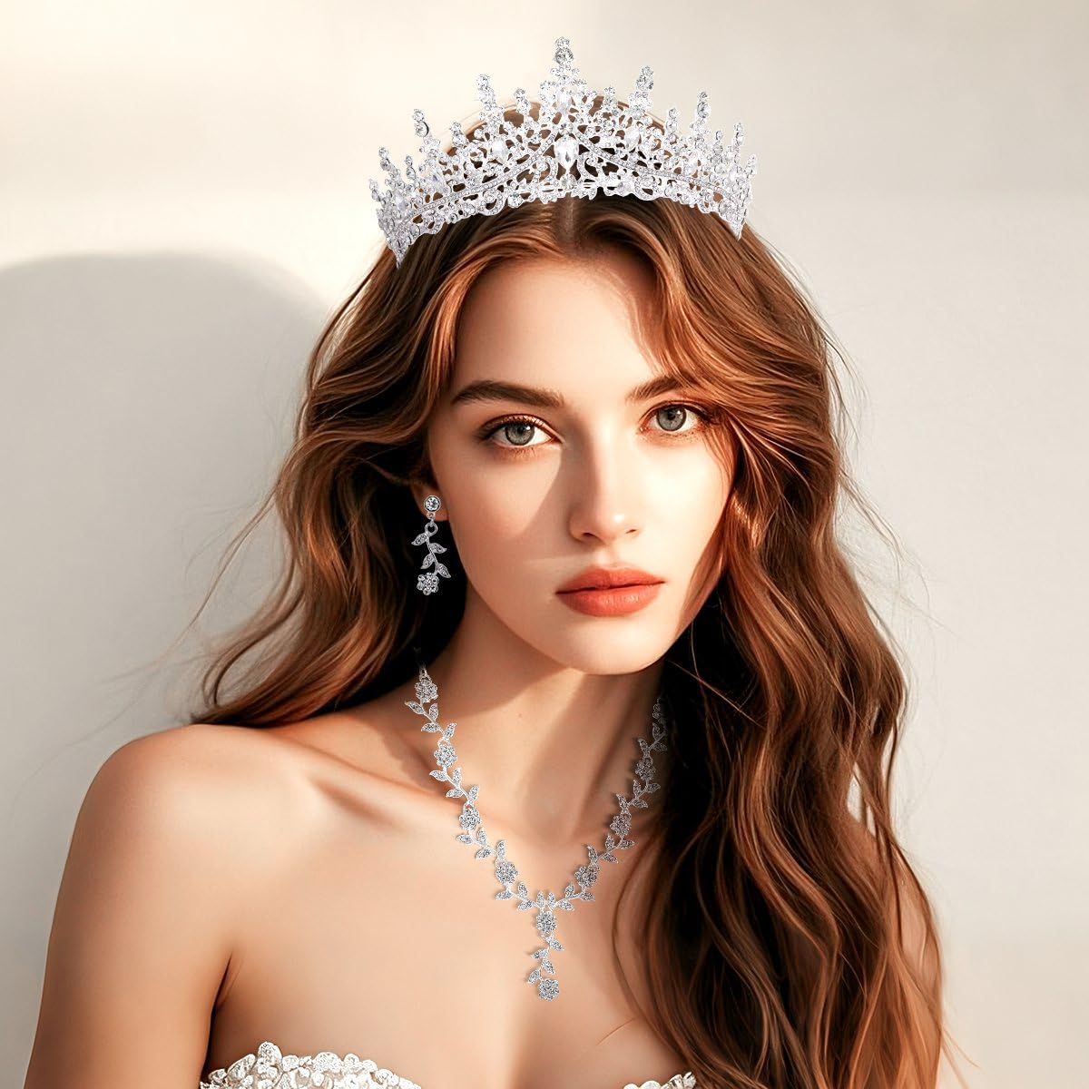 Tiara Earrings Necklace set