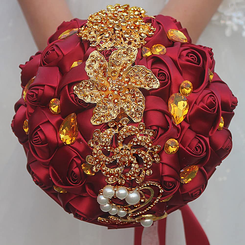 Handmade Satin Rose Bridal Bouquet