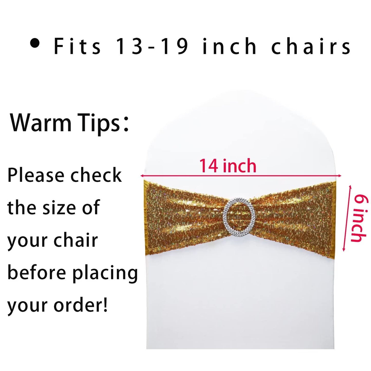 Sequin Chair Sash ( pack of 10 )