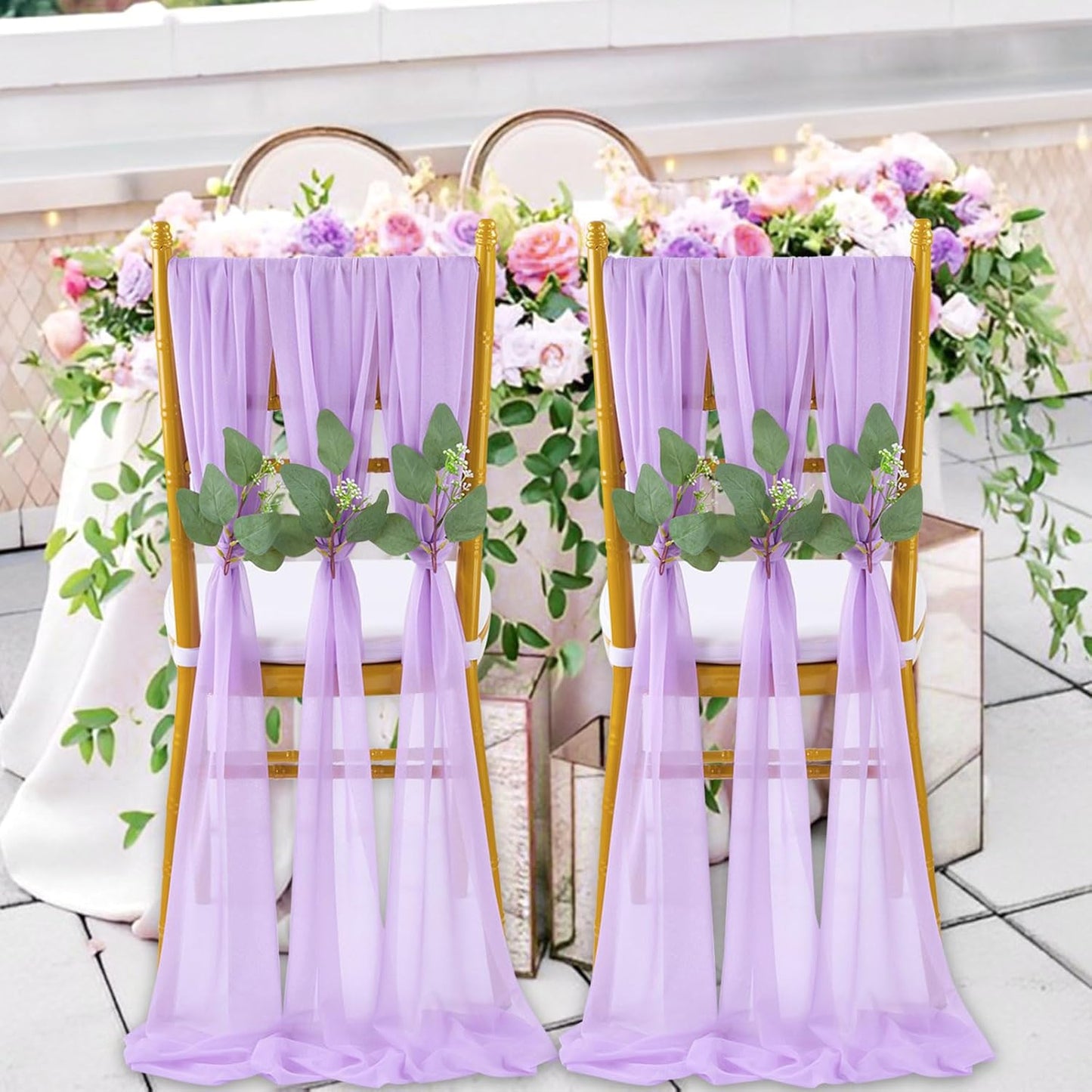 Chiffon Chair Sashes 24 count  8ft Long